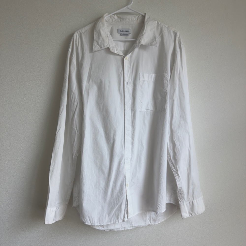 Calvin Klein Men's Crisp White Button-Down Shirt